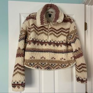 Cream pattered Sherpa/ teddy